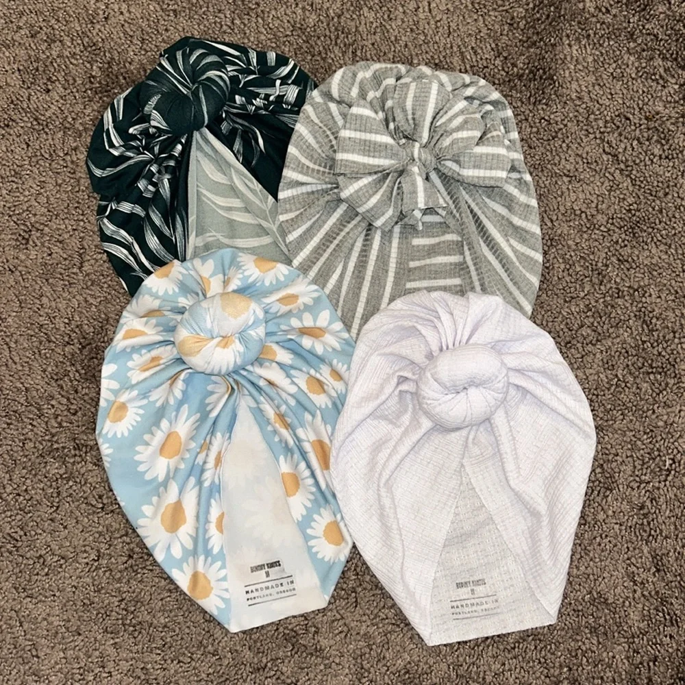 Bunny Knots size medium ages 1-4 turban hats bundle!!